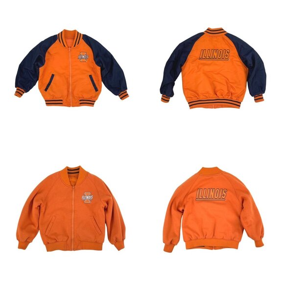 Kid Athlete Boys Size 5/6 Reversible University of Illinois UIUC Jacket Illini - Picture 1 of 10
